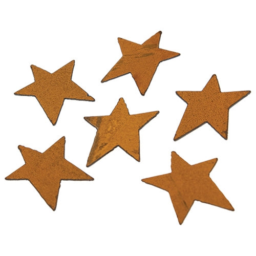 6/Pkg Rusty Tin Stars  1"