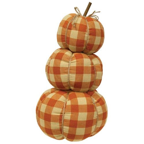 Orange Buffalo Check Pumpkin Stack