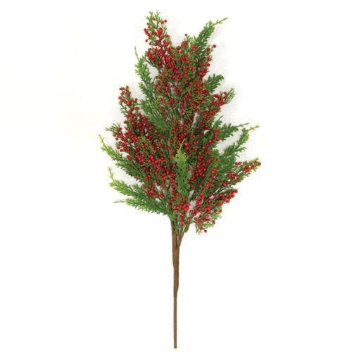 Merry Red Berries & Cedar Spray 30"