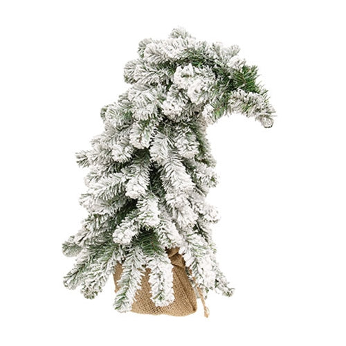 Bendable Flocked Alpine Tree w/Burlap Base 18"