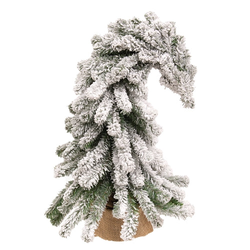 Bendable Flocked Alpine Tree w/Burlap Base 24"