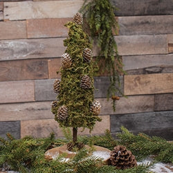 Mossy Christmas Tree With Pinecones 16"