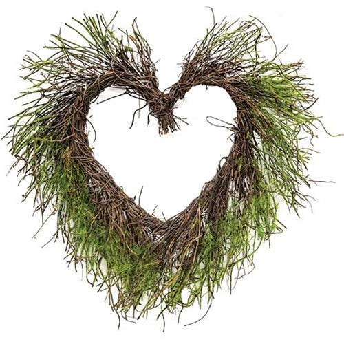 Mossy Twig Heart 12"