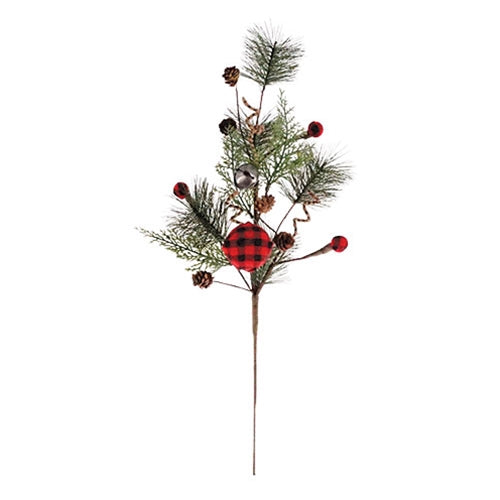 *Pine Needle Spray w/ Red and Black Balls