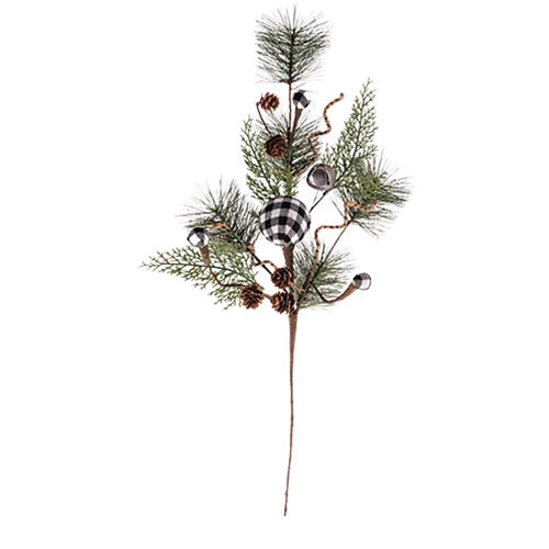 *Pine Needle Spray w/ Black and White Balls