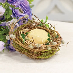 New Growth Mossy Bird Nest w/Egg