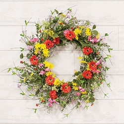 Sun Dazzled Blooms Wreath - 24"