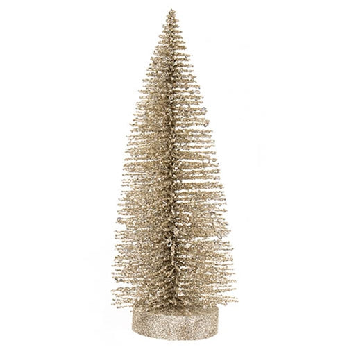 Silver Sparkle Bottle Brush Tree 10"