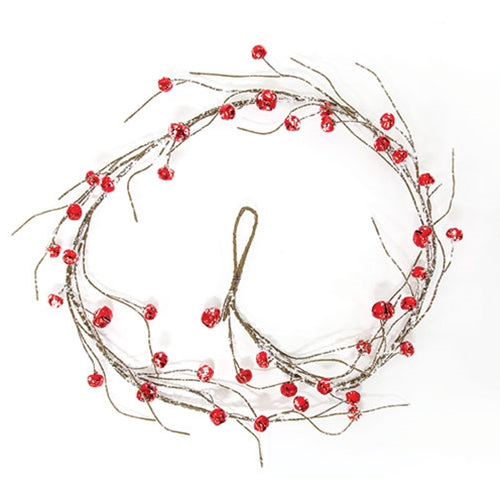 Snowy Red Jingle Bell Garland 4 Ft.