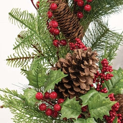 Merry Berry Pine & Holly Wreath 28"