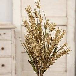 Fall Grass & Heather Bush 24" Cream