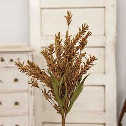 Fall Grass & Heather Bush 24" Mustard