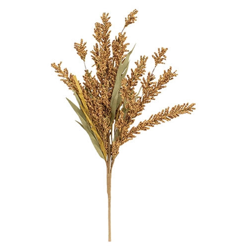 Fall Grass & Heather Bush 24" Mustard