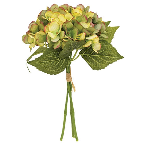 Green & Pink Hydrangea Bouquet 11.5"