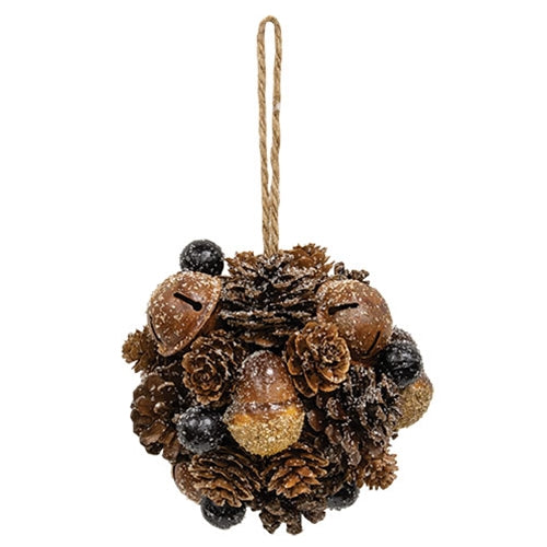 Frosted Deer Run Hanging Ball 5"