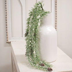 Cascading Icy Pine Spray w/Cones 44"