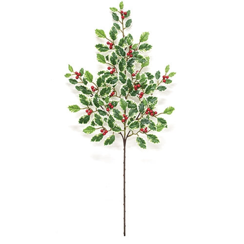 Mini Holly Leaves & Berries Spray 28"