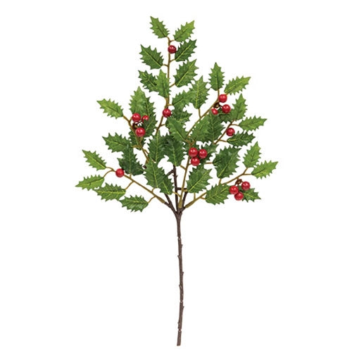 Merry Little Holly & Berries Pick 15"