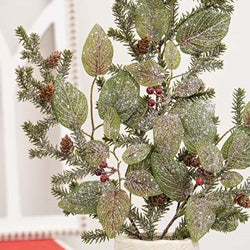 Snowy Fittonia Pine & Berries Spray 28"