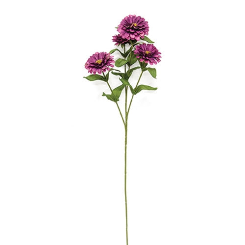 Plum Zinnia Spray 23.5"