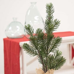 Table Spruce Tree w/Burlap Base 14"