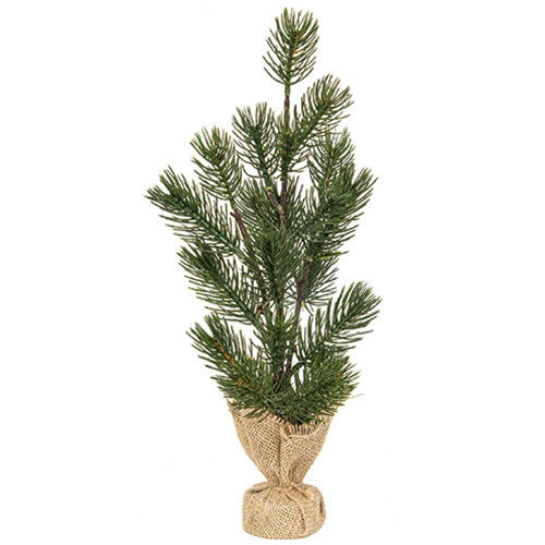 Table Spruce Tree w/Burlap Base 14"