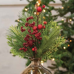 Winter Party Pine & Berry Bush 15"