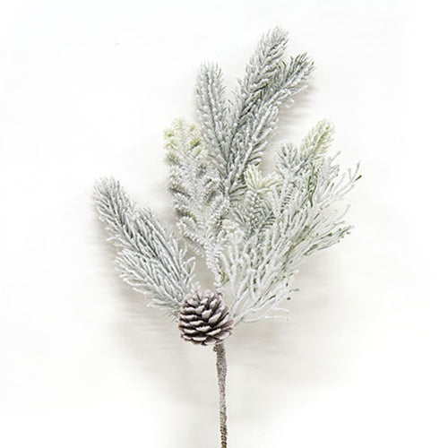 Flocked Woodland Pine Spray 20.5"