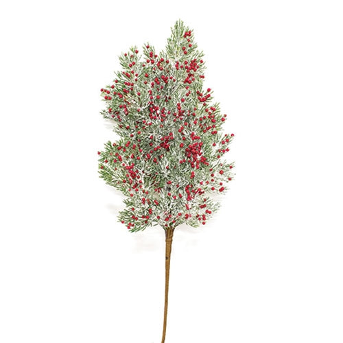 Frosted Pepper Berry and Pine Spray 26"