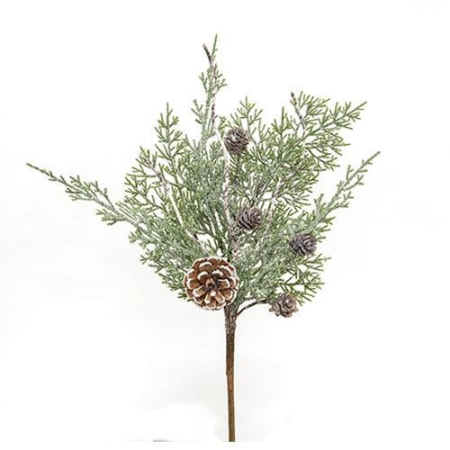 Durham Cedar Birch Pinecone Spray 14"