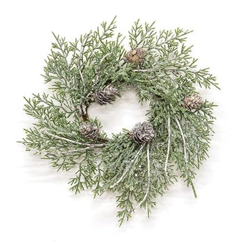 Durham Cedar Birch Pinecone Candle Ring 6.5"