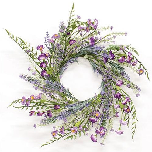 Lilac & Lavender Blossoms Candle Ring 6.5"