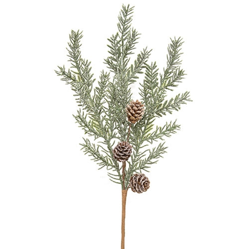 First Frost Pine Spray w/Cones 14"