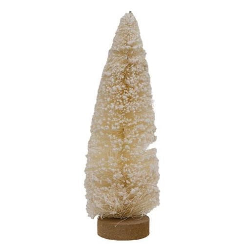 Flocked White Bottle Brush Tree 12"