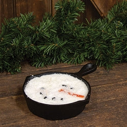 Snowman Cast Iron Skillet Candle 8oz