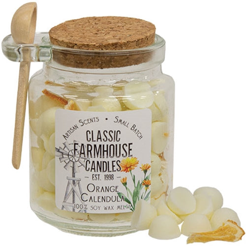 Orange Calendula Soy Gumdrop Melts Jar w/Spoon