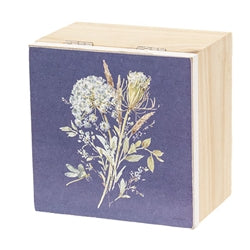 Blue Floral Hinged Trinket Box