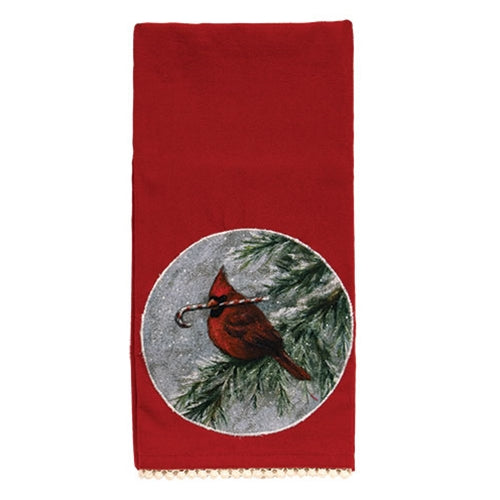 Red Winter Cardinal Kitchen Towel