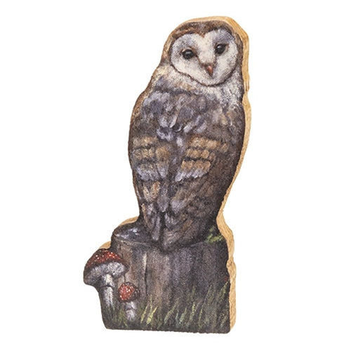 Woodland Owl Chunky Wooden Sitter 7"H