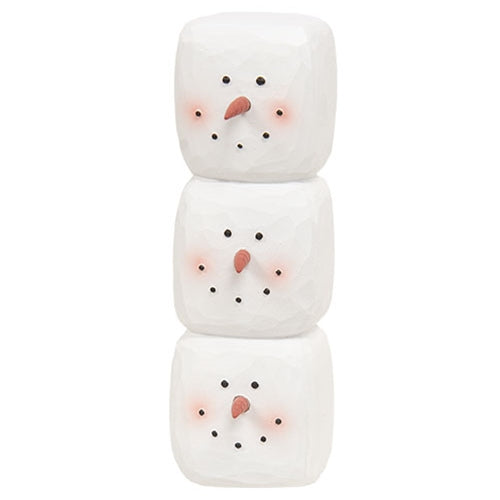 Resin Stacked Marshmallow Snowman Figurine