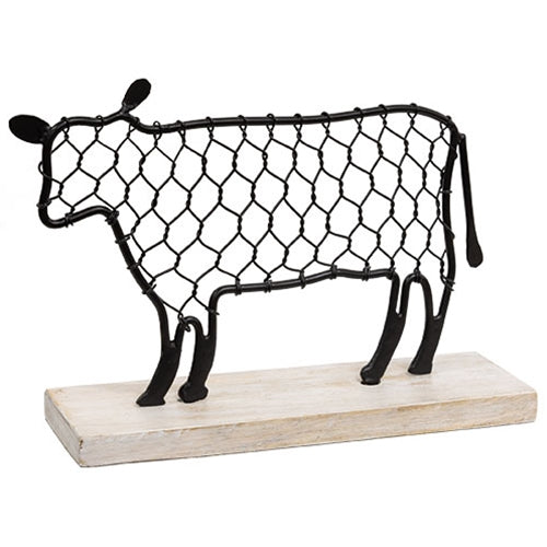 Black Chicken Wire Cow