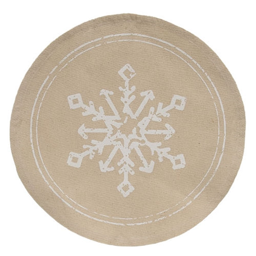 Snowflake Natural Round Mat