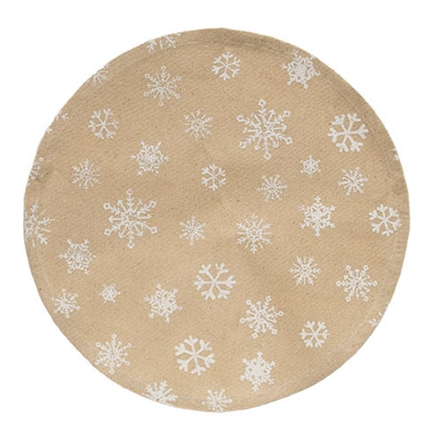 Allover Snowflake Natural Round Mat