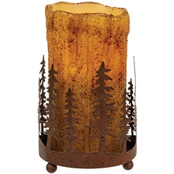 Rusty Winter Forest Pillar Holder