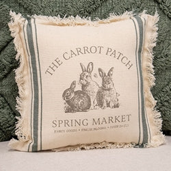 The Carrot Patch Slate Feed Sack Stripe Pillow - 10"