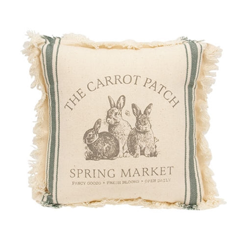 The Carrot Patch Slate Feed Sack Stripe Pillow - 10"