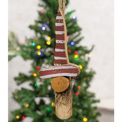 *Lath Candy Cane Gnome Ornament