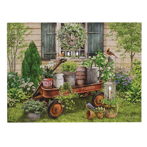 Lighted Garden Wagon Canvas Print