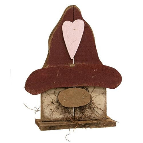 Rustic Wood Valentine's Gnome on Base