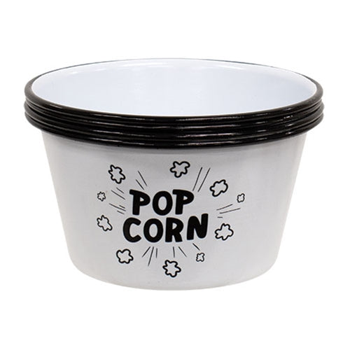 4/Set Small Enamel Popcorn Art Bowls